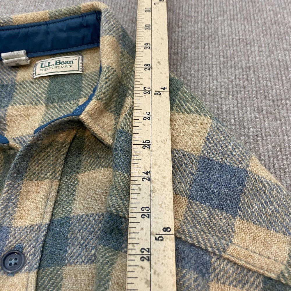 Vintage L.L. Bean Shirt Men Large Multicolor Plaid Wool Flannel USA Made 80s 90s - Picture 7 of 11